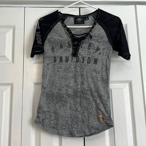 Harley Shirt. Distressed. Incredibly soft. Great for a sunny ride!
